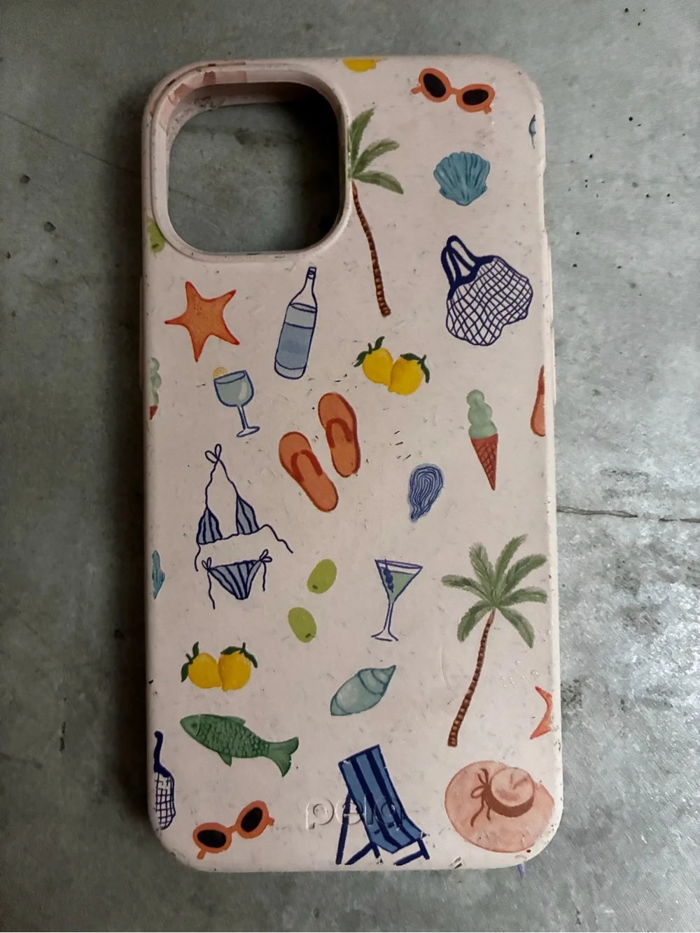 Beach-Print Phone Case with Summer Icons